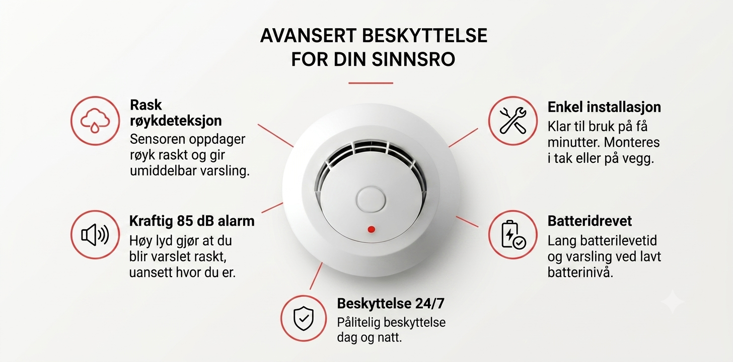 Røykvarsler – Pålitelig røykalarm for hjem og kontor